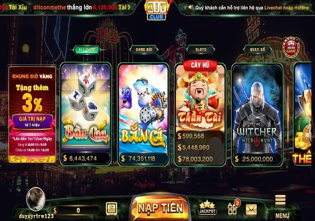 Hit Club có vô số các thể loại game